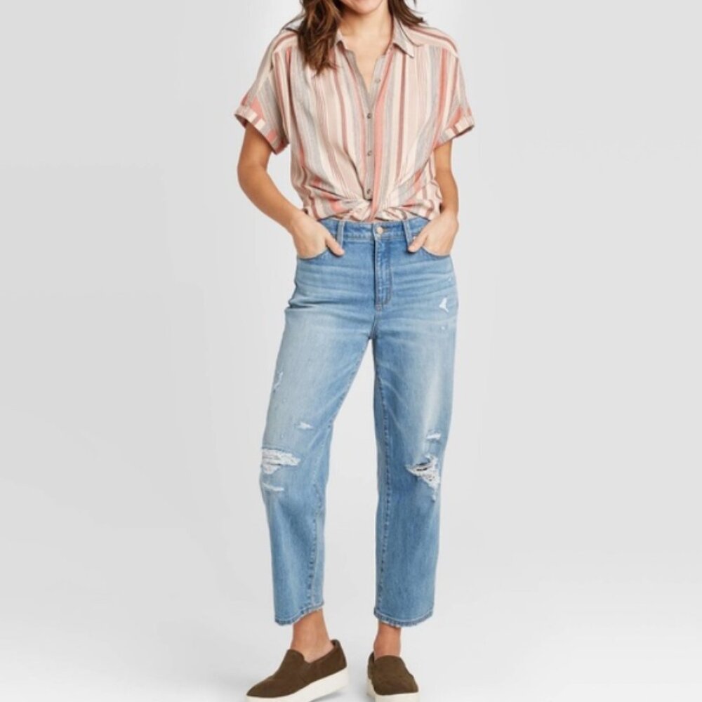 Universal Thread Striped Button Up Top Size XL - Picture 2 of 8